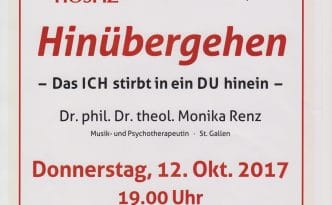 Hinübergehen - Das Plakat zum Hospiz- und Palliativforum mit Dr. phil. Dr. theol. Monika Renz, Universität St. Gallen